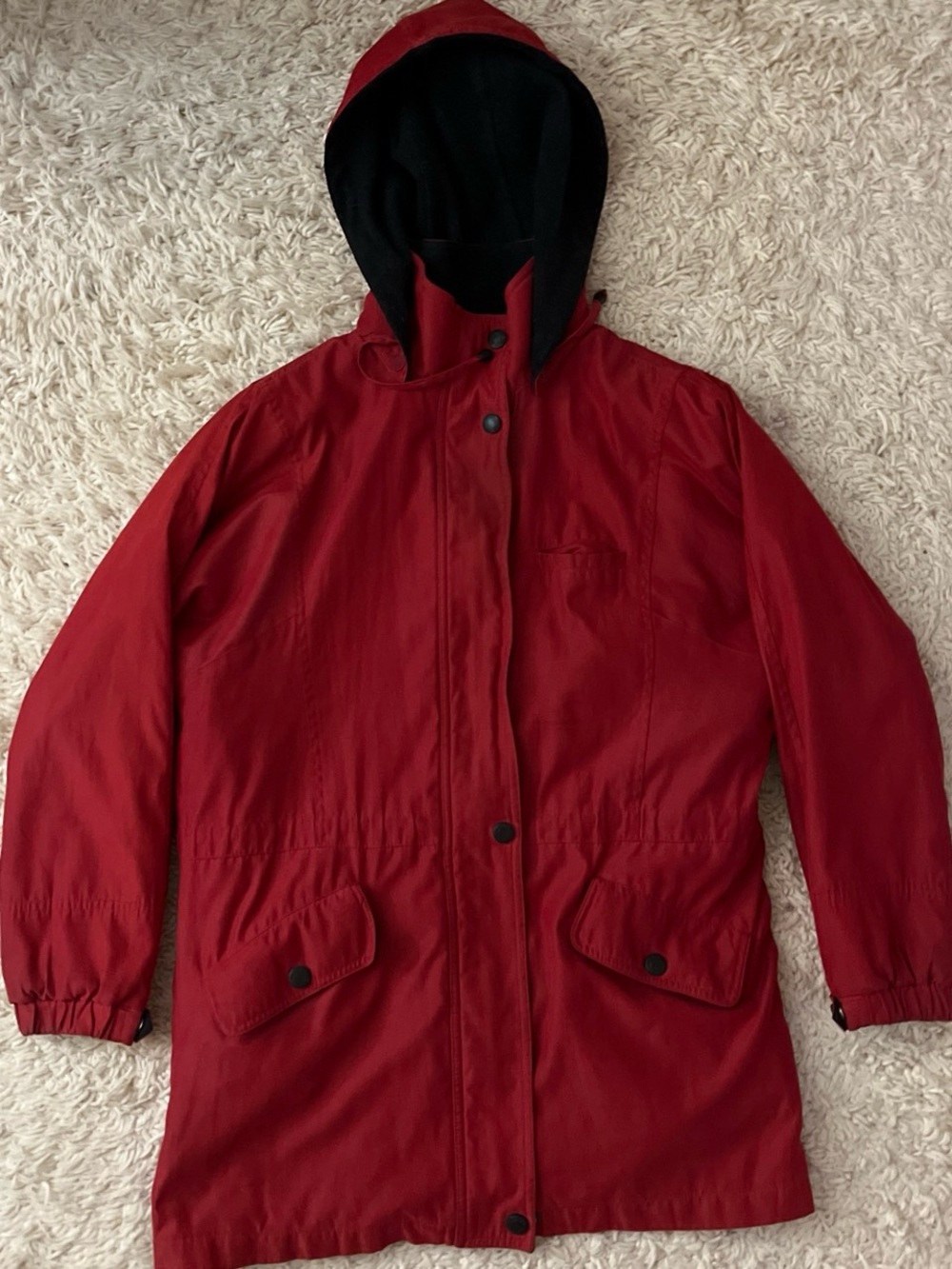 New York & Company Red Hooded Parka Jacket Womens Small